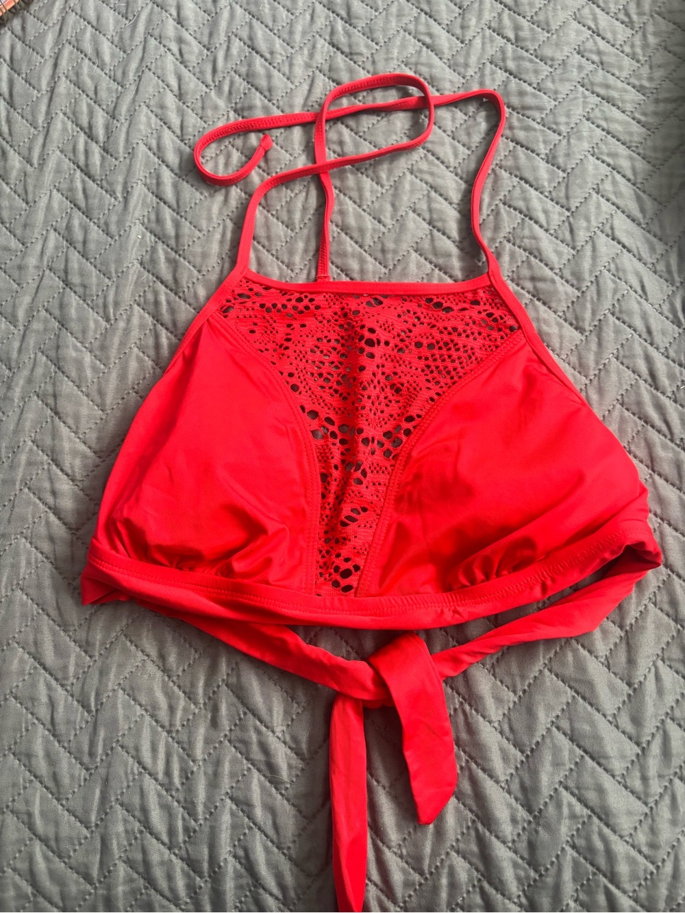 Massimo Crochet-Front Halter Bandeau - Red